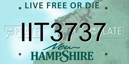 IIT3737 New Hampshire License Plate