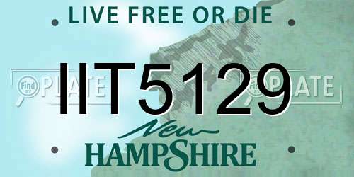 IIT5129 New Hampshire License Plate