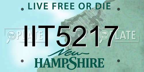 IIT5217 New Hampshire License Plate