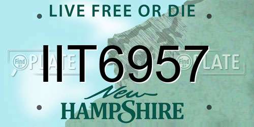 IIT6957 New Hampshire License Plate