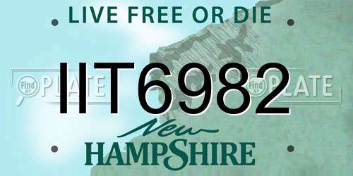 IIT6982 New Hampshire License Plate