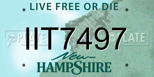 IIT7497 New Hampshire License Plate