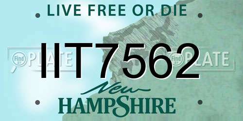 IIT7562 New Hampshire License Plate