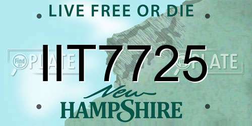 IIT7725 New Hampshire License Plate