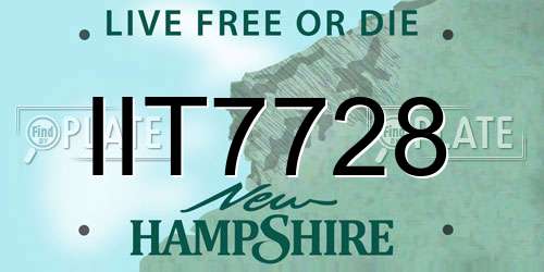IIT7728 New Hampshire License Plate