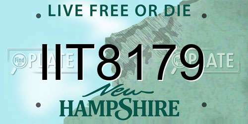 IIT8179 New Hampshire License Plate