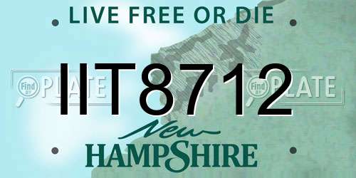 IIT8712 New Hampshire License Plate