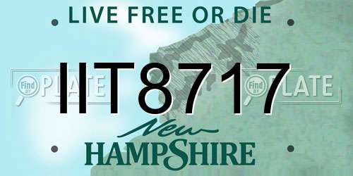 IIT8717 New Hampshire License Plate