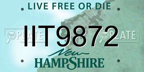 IIT9872 New Hampshire License Plate