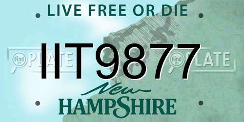 IIT9877 New Hampshire License Plate