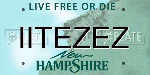 IITEZEZ New Hampshire License Plate