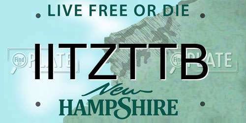 IITZTTB New Hampshire License Plate