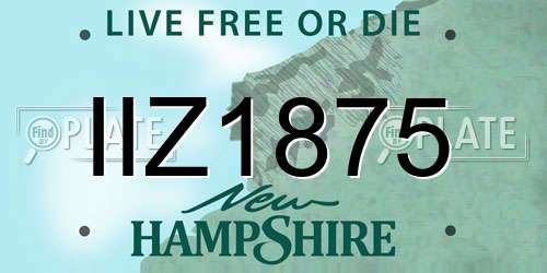 IIZ1875 New Hampshire License Plate