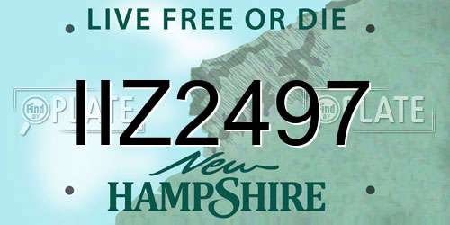IIZ2497 New Hampshire License Plate