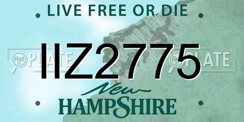 IIZ2775 New Hampshire License Plate