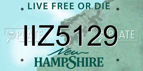 IIZ5129 New Hampshire License Plate