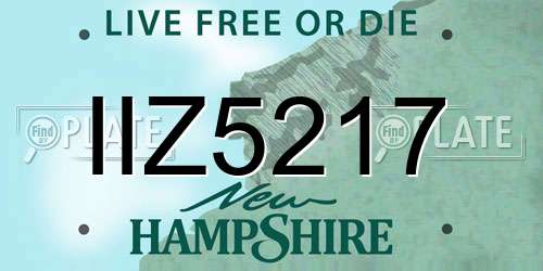 IIZ5217 New Hampshire License Plate