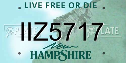 IIZ5717 New Hampshire License Plate