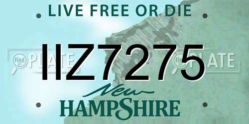 IIZ7275 New Hampshire License Plate