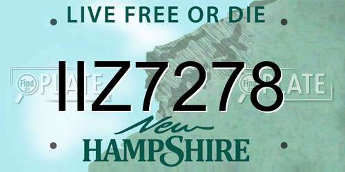 IIZ7278 New Hampshire License Plate