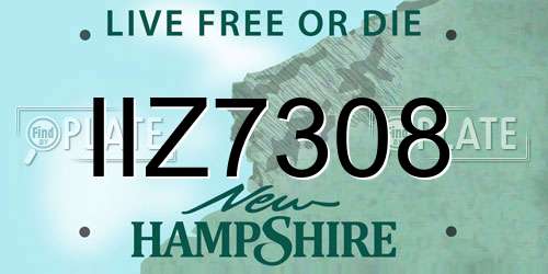 IIZ7308 New Hampshire License Plate