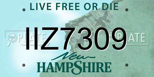 IIZ7309 New Hampshire License Plate