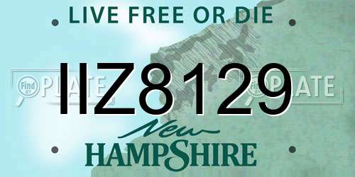 IIZ8129 New Hampshire License Plate