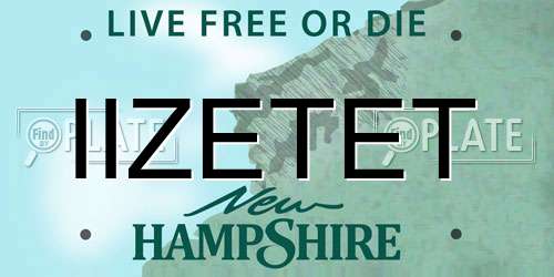 IIZETET New Hampshire License Plate