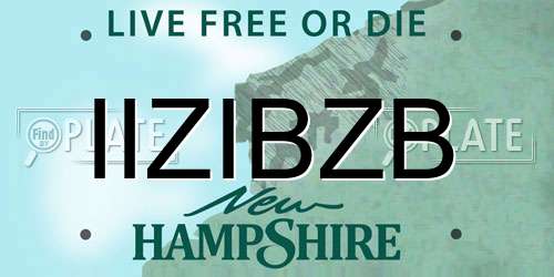 IIZIBZB New Hampshire License Plate