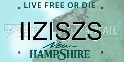IIZISZS New Hampshire License Plate