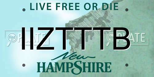 IIZTTTB New Hampshire License Plate