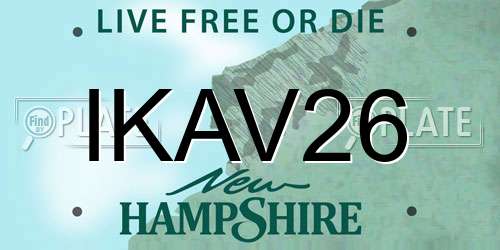 IKAV26 New Hampshire License Plate