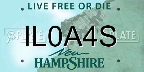 IL0A4S New Hampshire License Plate