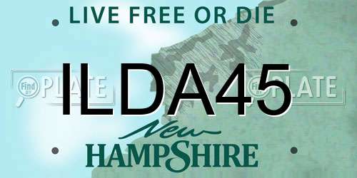 ILDA45 New Hampshire License Plate