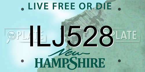 ILJ528 New Hampshire License Plate