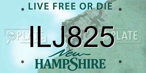ILJ825 New Hampshire License Plate