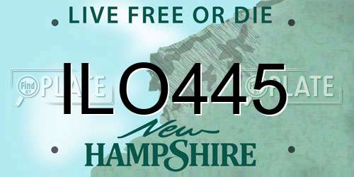 ILO445 New Hampshire License Plate