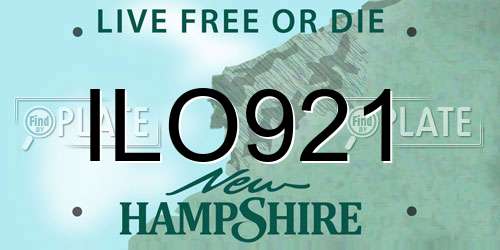 ILO921 New Hampshire License Plate