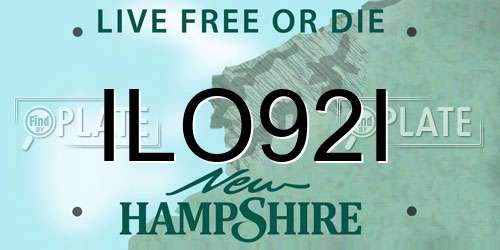 ILO92I New Hampshire License Plate