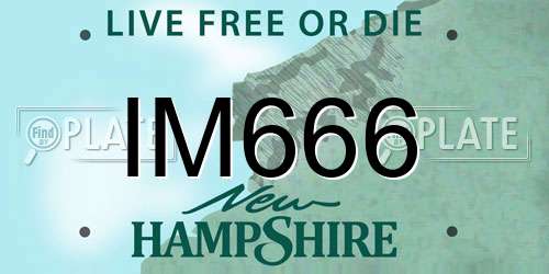 IM666 New Hampshire License Plate