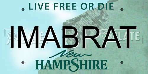 IMABRAT New Hampshire License Plate