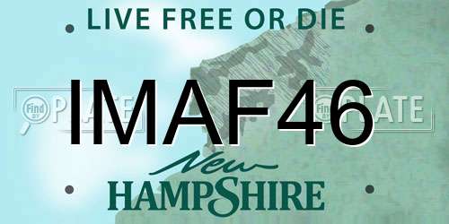 IMAF46 New Hampshire License Plate