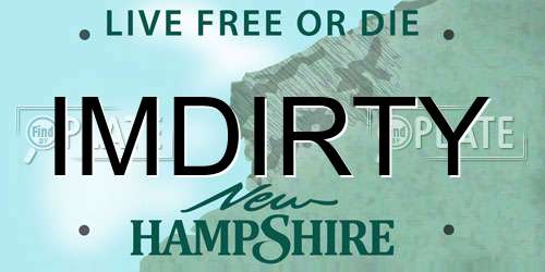 IMDIRTY New Hampshire License Plate