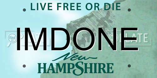 IMDONE New Hampshire License Plate