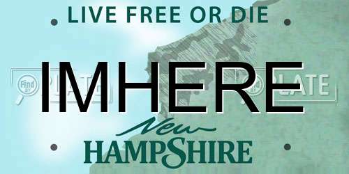 IMHERE New Hampshire License Plate