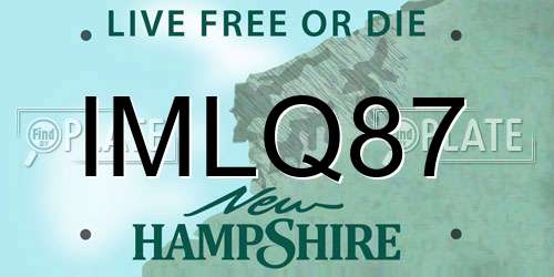 IMLQ87 New Hampshire License Plate