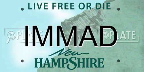 IMMAD New Hampshire License Plate