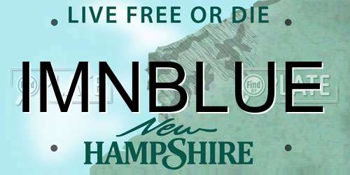 IMNBLUE New Hampshire License Plate