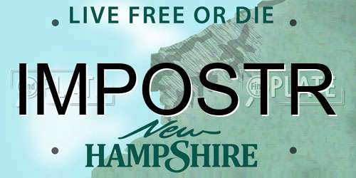 IMPOSTR New Hampshire License Plate