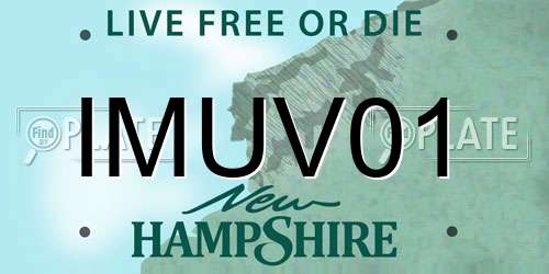IMUV01 New Hampshire License Plate